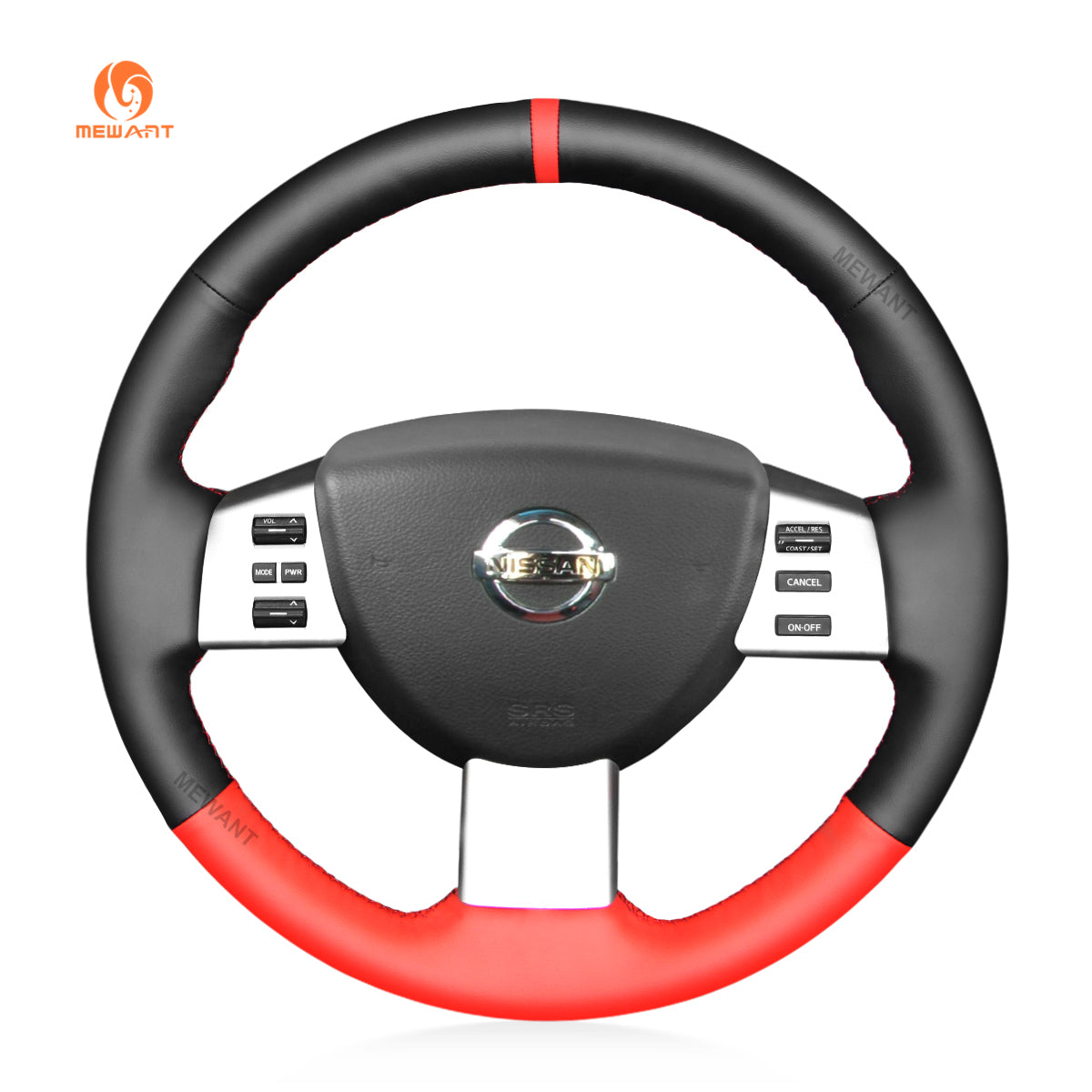 MEWANT DIY Black Leather Suede Car Steering Wheel Cover for Nissan Altima Maxima Murano Quest