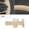 MEWANT Hand Stitch Beige Leather Car Steering Wheel Cover for Fiat 500 2015-2021 / 500C 2016-2021