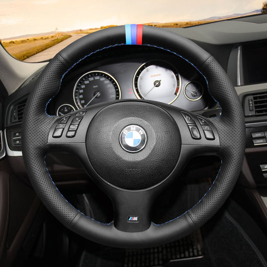 MEWANT Hand Stitch Car Steering Wheel Cover for BMW M Sport E46 330i 330Ci / E39 540i 525i 530i / M3 E46 / M5 E39