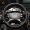 MEWANT Black Leather Suede Car Steering Wheel Cover for Mercedes Benz W211 C209 C219 W463 R230