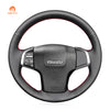 MEWANT Black Leather Suede Car Steering Wheel Cover for Isuzu D-Max 2016-2019 / MU-X 2013-2020 / for Holden Colorado (AU) 2012-2019