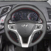 MEWANT Hand Stitch Black Suede Leather Car Steering Wheel Cover for Hyundai i40 2011-2020