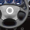 MEWANT Hand Stitch Black PU Leather Real Genuine Leather Car Steering Wheel Cover for Subaru Impreza WRX 2002-2004 / Impreza WRX STI 2004