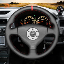 Load image into Gallery viewer, MEWANT Leather Suede Carbon Fiber Car Steering Wheel Cover for Mitsubishi Lancer Evolution EVO VI 6 / V (5) / IV 4
