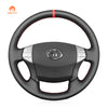MEWANT Hand Stitch Black Leather Suede Car Steering Wheel Cover for Toyota Avalon 2005-2012