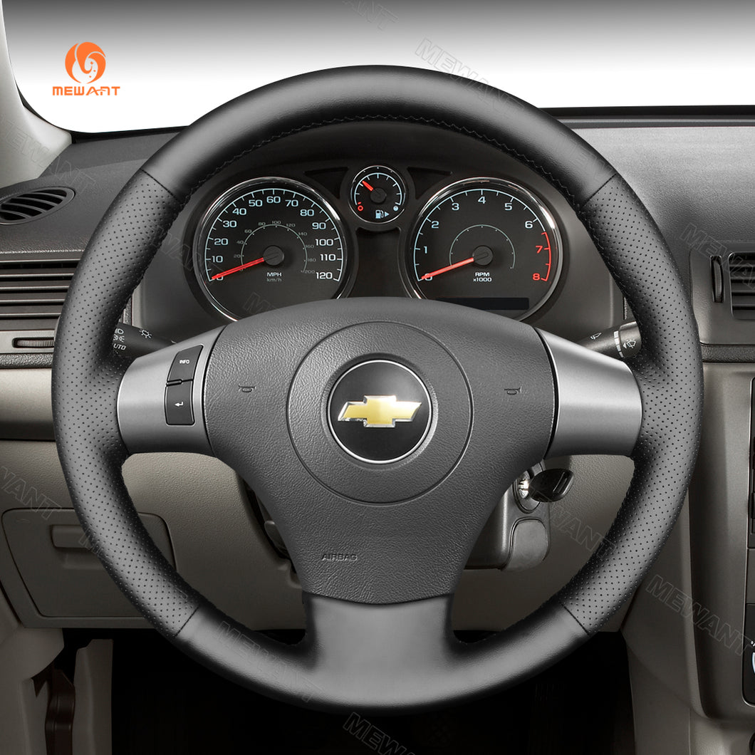MEWANT DIY Black Leather Suede Car Steering Wheel Cover for Chevrolet Malibu HHR Cobalt for Pontiac G5 G6 Solstice Torrent