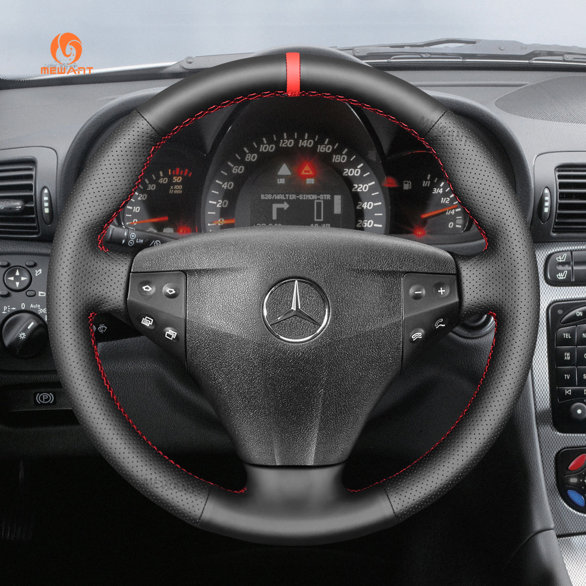 Car Steering Wheel Cover for Mercedes-Benz C-Class W203 Kompressor 2001-2004