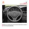 MEWANT Hand Stitch Car Steering Wheel Cover for BMW 1 Series E81 E82 E87 E88 2008-2012 / 3 Series E90 E91 E92 E93 2006-2011