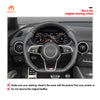 MEWANT Hand Stitch Car Steering Wheel Cover for Audi TT (8S) 2014-2019 / TTS 2014-2019 / TT RS 2016-2019 / R8 (4S) 2015-2019