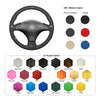 MEWANT Hand Stitch Black PU Leather Real Genuine Leather Suede Car Steering Wheel Cover for Toyota RAV4  Celica MR2 MR-S Supra Caldina