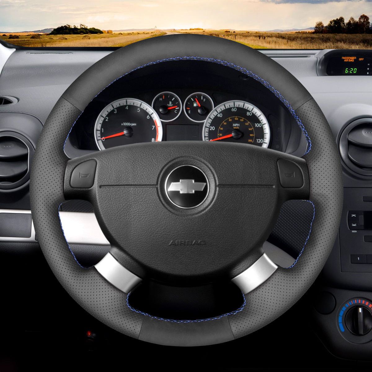 Car steering wheel cover for Chevrolet Lova 2006-2010 / Chevrolet Aveo 2004-2011/ for Holden Barina 2005-2011 / Viva 2005-2008