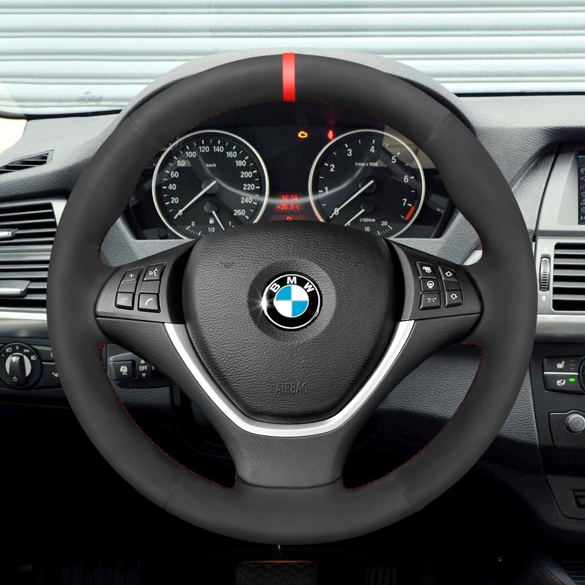 MEWANT Car Steering Wheel Cover for BMW X5 E70
