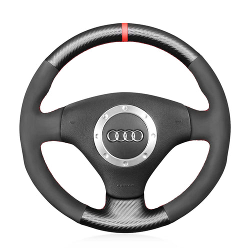  Car Steering Wheel Cover for Audi A2 (8Z) A3 (8L) Sportback A4 (B6) Avant A6 (C5) A8 (D2) TT (8N) S3 S4 RS 4 RS 6 for A2 (8Z) A3 (8L) Sportback A4 (B6) Avant A6 (C5) A8 (D2) TT (8N) S3 S4 RS 4 RS 6