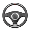 MEWANT Leather Suede Carbon Fiber Car Steering Wheel Cover for Audi A2 (8Z) A3 (8L) Sportback A4 (B6) Avant A6 (C5) A8 (D2) TT (8N) S3 S4 RS 4 RS 6 for A2 (8Z) A3 (8L) Sportback A4 (B6) Avant A6 (C5) A8 (D2) TT (8N) S3 S4 RS 4 RS 6