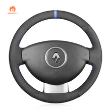 Load image into Gallery viewer, MEWANT Hand Stitch Black Leather Suede Car Steering Wheel Cover for Dacia (Renault) Duster Dokker Lodgy Logan Sandero
