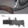 MEWANT Genuine Leather Suede with Embroidery Car Steering Wheel Cover for Mitsubishi ASX Outlander Mirage Eclipse (Cross)