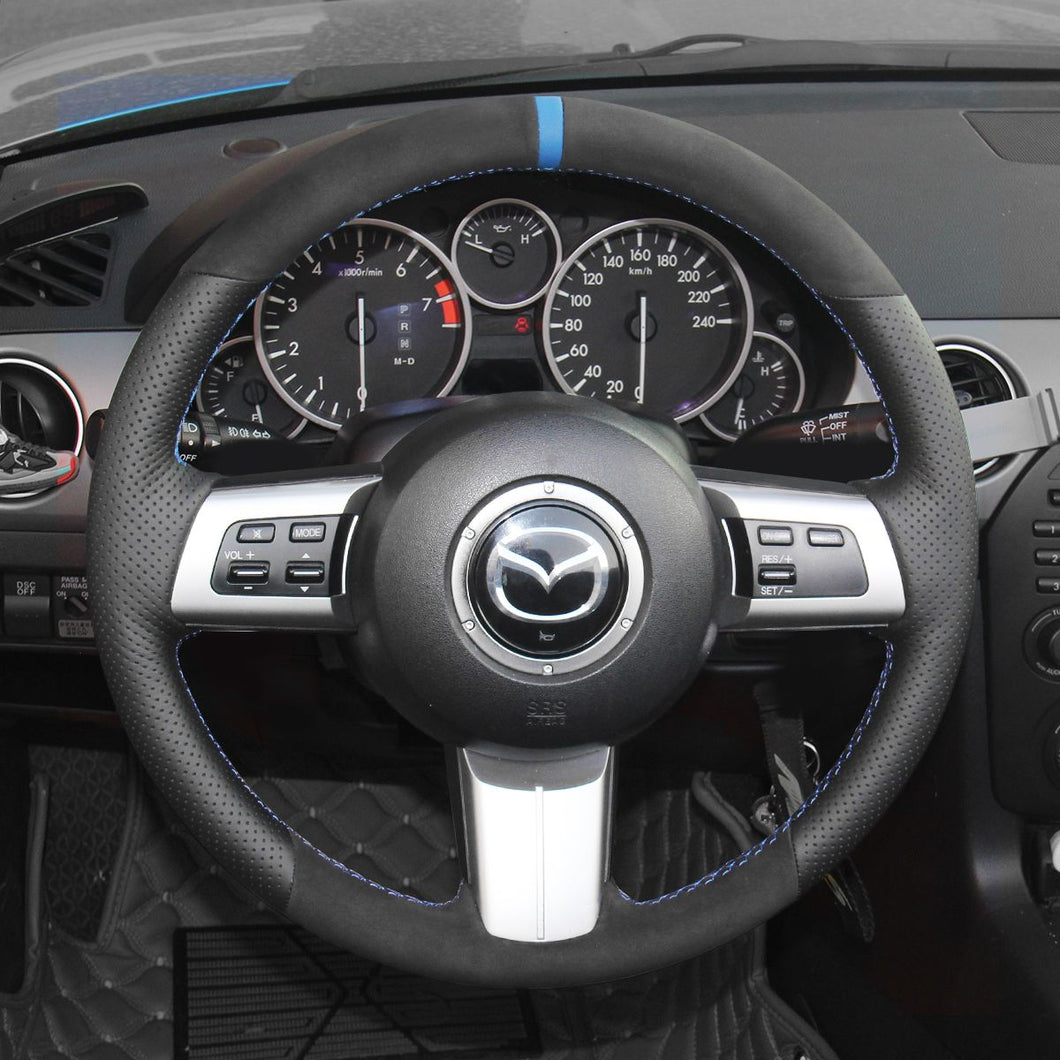 MEWANT Hand Stitch Car Steering Wheel Cover for Mazda MX-5 MX5 2009 --2013 / RX-8 RX8 2009 --2013 / CX-7 CX7 2007 -2009