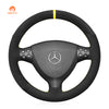 MEWANT Black Suede Car Steering Wheel Cover for Mercedes Benz A-Class W169 2004-2012