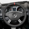 MEWANT Black Leather Suede Carbon Fiber Car Steering Wheel Cover for Mercedes Benz GL-Class X164 M-Class W164 R-Class