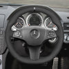 MEWANT Leather Suede Carbon Fiber Car Steering Wheel Cover for Mercedes Benz AMG C63 W204 C219 W212 R230 C197 R197