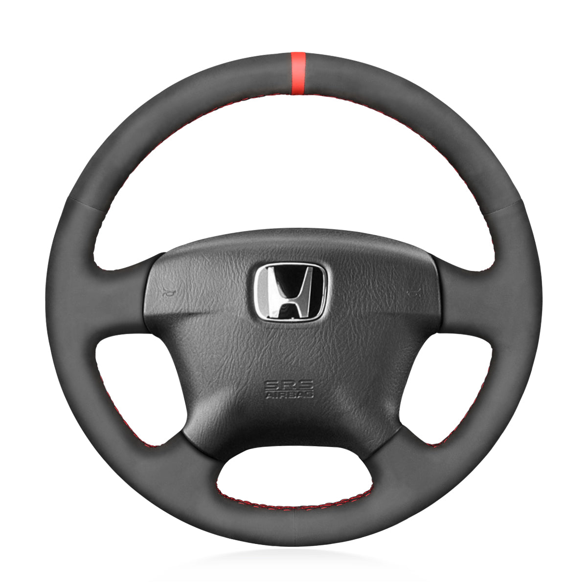 MEWANT Black Suede Car Steering Wheel Cover for Honda Civic 2001-2003 / Odyssey 2002-2004 / Stream 2000-2004
