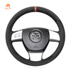 MEWANT Black Leather Suede Car Steering Wheel Cover for Mazda 6 (US) Mazda 8 CX-9 CX9