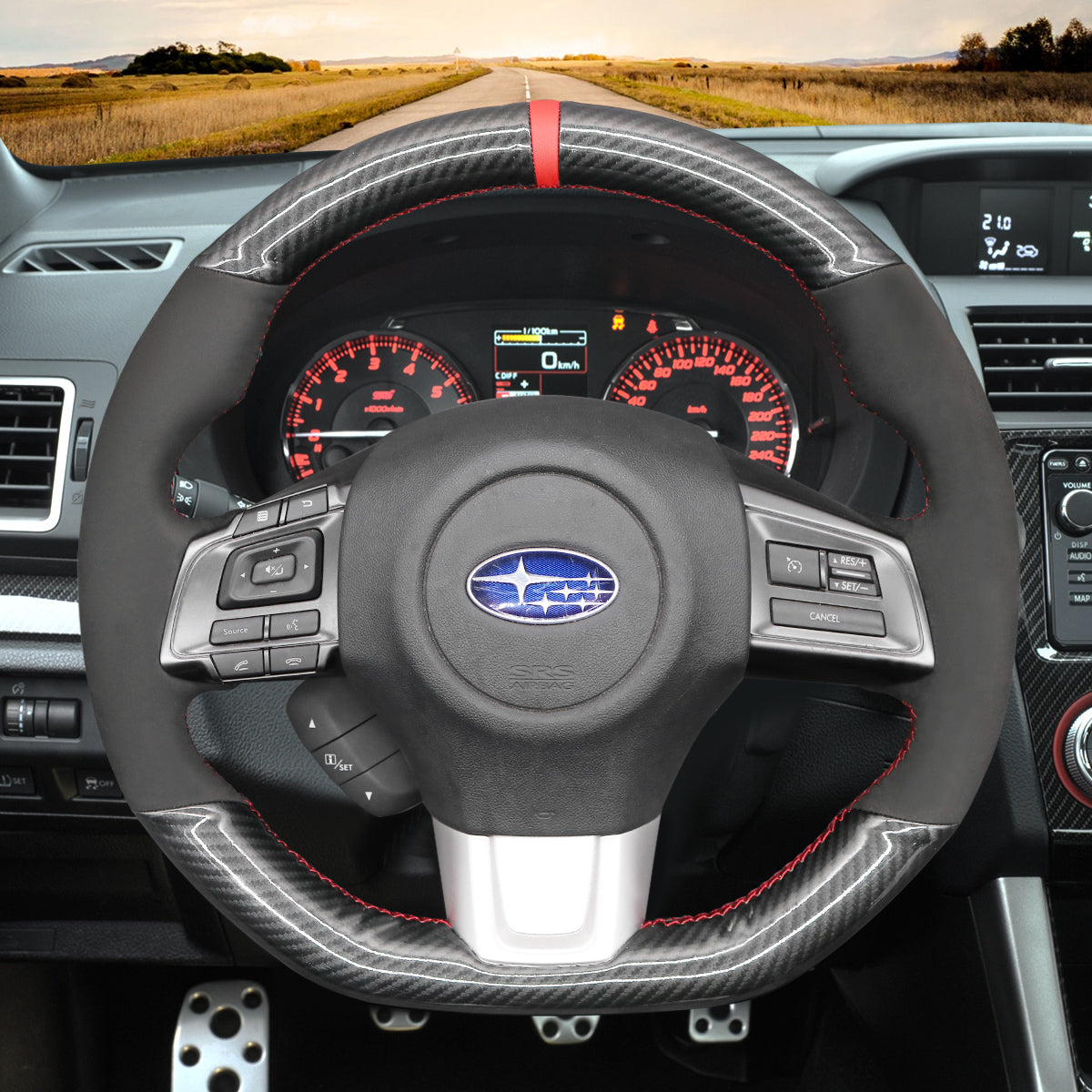 MEWANT Steering Wheel Cover for Subaru WRX (STI) Levorg