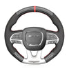 MEWANT Leather Suede Carbon Fiber Car Steering Wheel Cover for Dodge (SRT) Challenger Dodge Charger Durango