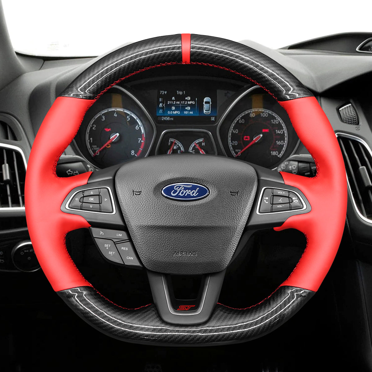 MEWANT Car Steering Wheel Cover for Ford Focus