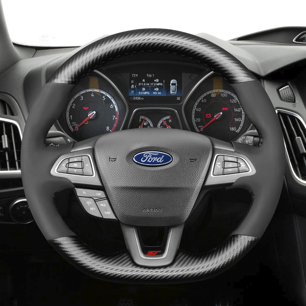 MEWANT Car Steering Wheel Cover for Ford Focus