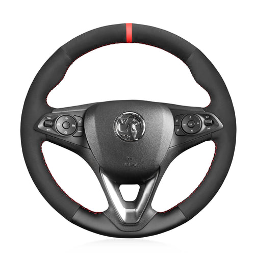 Car steering wheel cover for Opel Astra K 2015-2021 / Corsa E 2014-2019 / Crossland 2021 / Crossland X 2017-2021 / Grandland X 2017-2021 / Insignia 2017-2021 / Insignia CT 2017-2021 / Karl 2015-2020 / Zafira 2016-2019