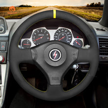 Cargue la imagen en el visor de la Galería, Simplemente lee gamuza negra protector para volante de coche para Nissan 200SX S15 Silvia Skyline R34 GTR GT-R
