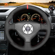 Load image into Gallery viewer, MEWANT Leather Suede Carbon Fiber Car Steering Wheel Cover for Mitsubishi Lancer Evolution EVO VI 6 / V (5) / IV 4
