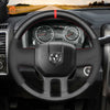 MEWANT Hand Stitch Matter Carbon Fiber Suede Car Steering Wheel Cover for Dodge RAM 2009-2010