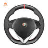 MEWANT DIY Carbon Fiber Suede Alcantara Car Steering Wheel Cover for Alfa Romeo Giulietta 2014-2021