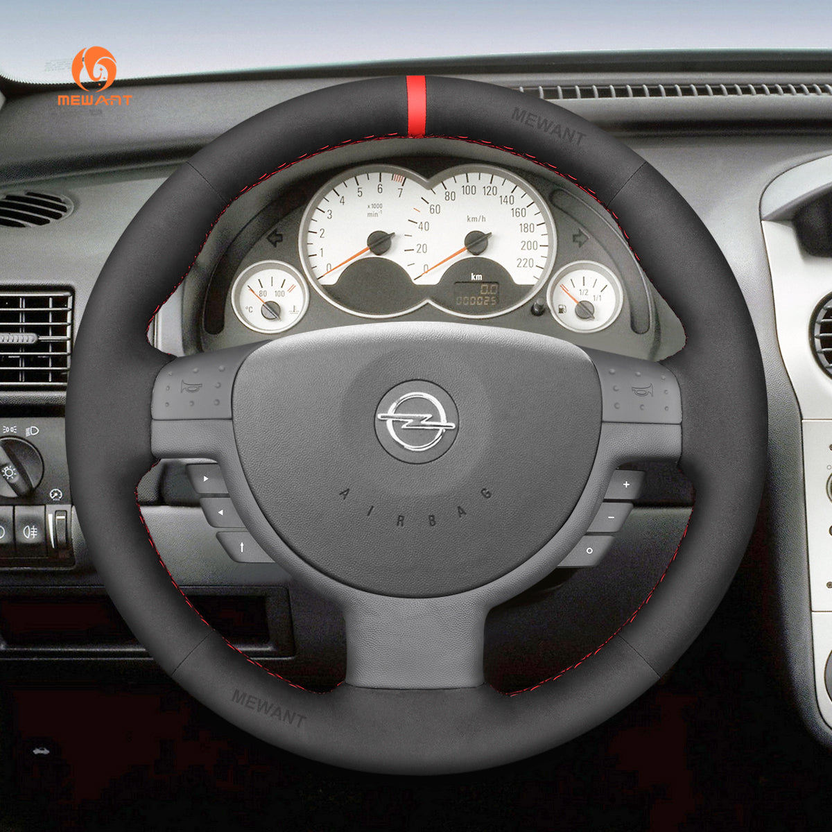 MEWANT DIY Leather Suede Car Steering Wheel Cover for Opel Corsa C Combo C Vauxhall Corsa C Holden Barina Tigra