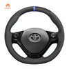 MEWANT Black Suede Car Steering Wheel Cover for Toyota Aygo 2 Peugeot 108 Citreon C1
