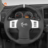 MEWANT Black Suede Car Steering Wheel Cover for Nissan Frontier 2005-2021 / Pathfinder 2005-2012 / Xterra 2005-2015
