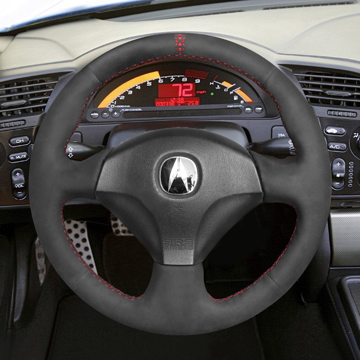 MEWANT Steering Wheel Cover for Honda S2000 2000-2009 / Civic (SI) 2002-2005 / Insight 2000-2006 / for Acura RSX 2002-2006
