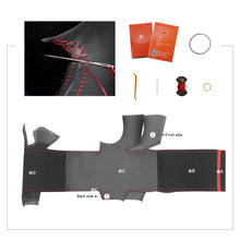 Cargue la imagen en el visor de la Galería, MEWANT protector para volante de coche de cuero genuino negro cosido a mano para Acura TL 2007-2008
